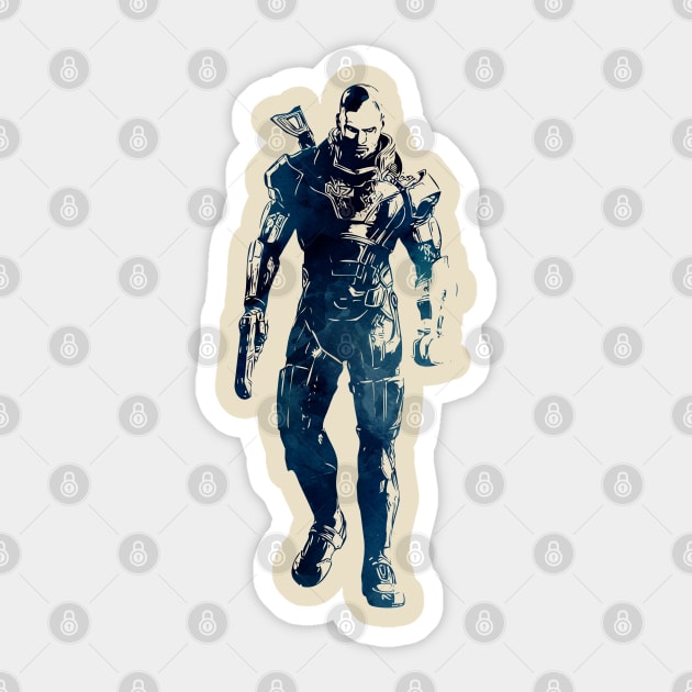 John Shepard - Mass Effect Sticker by Naumovski